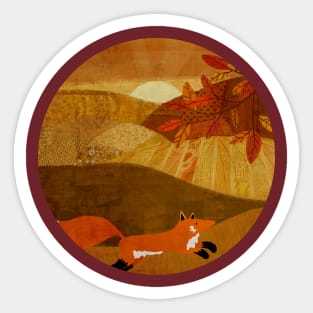 Fox on the run Sticker